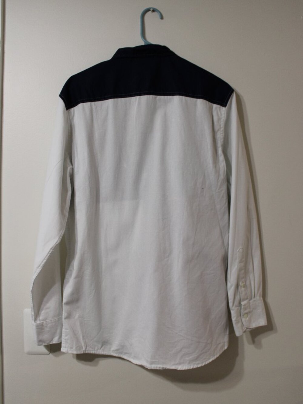 Wrangler Western Texas Flag Color Block Button Down Long Sleeve Shirt - Picture 4 of 12